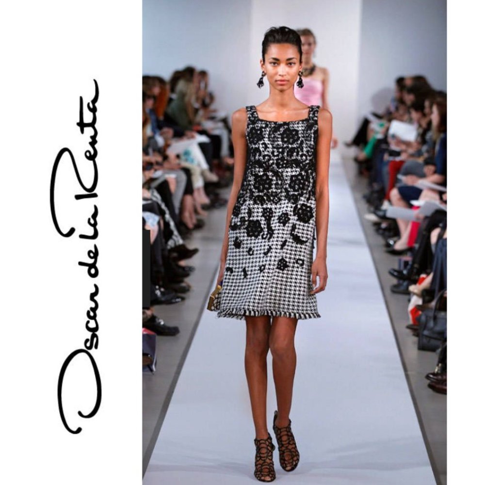 Oscar de la Renta Cotton & Silk Sleeveless Dress 6